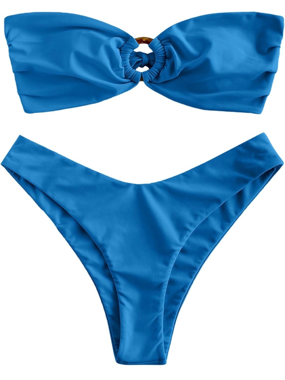 Zaful Bandeau Bikini O king Strapless Tie Back High Cut M/6 -1201/9-2